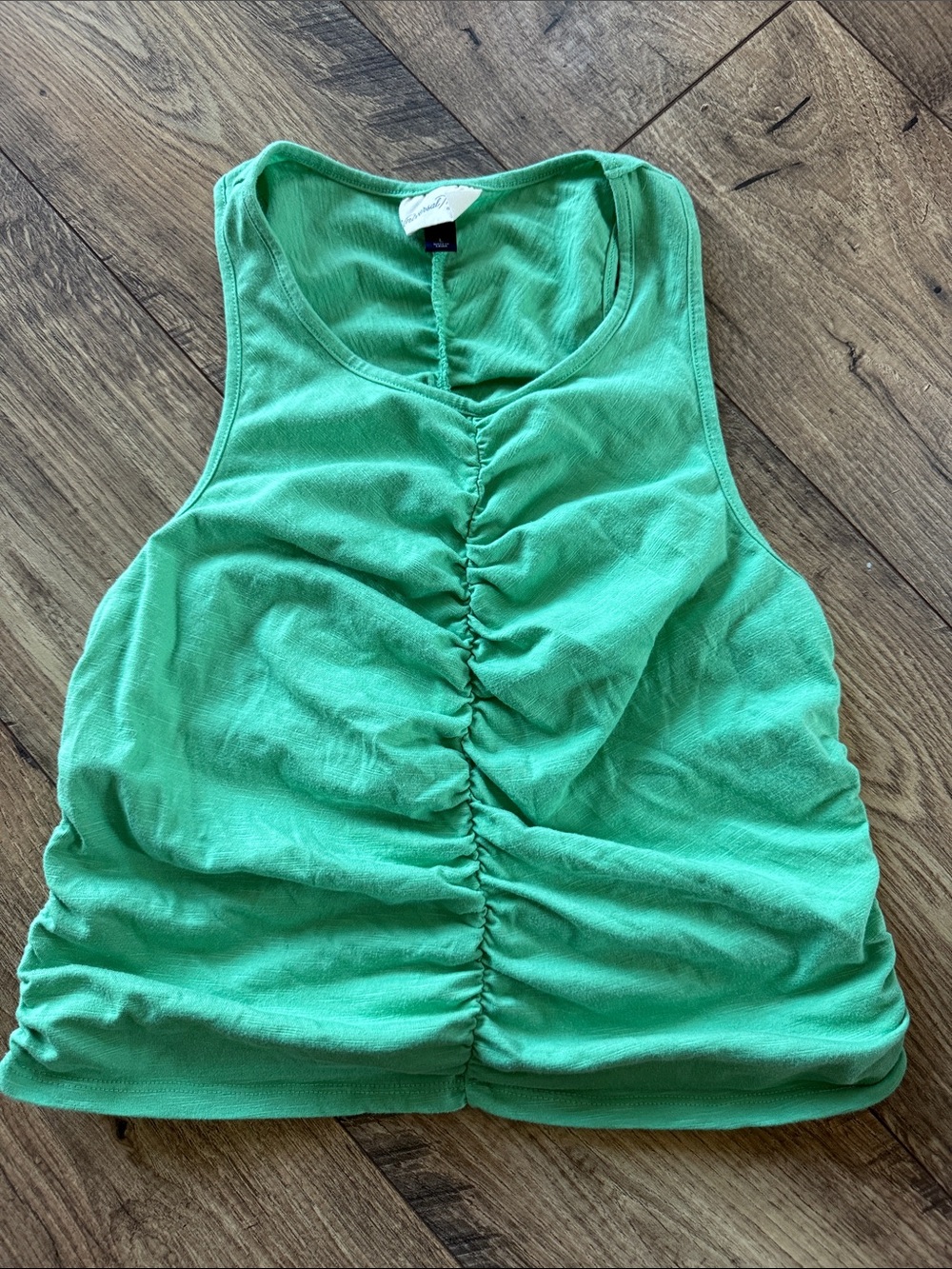 Universal Thread Green Ruched Front Tank Top